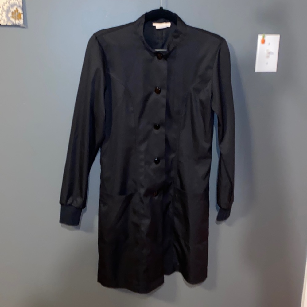 Black lab coat knee length